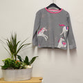 Joules Langarmshirt Gr. 110 – Gestreift mit Pferden | Secondhand