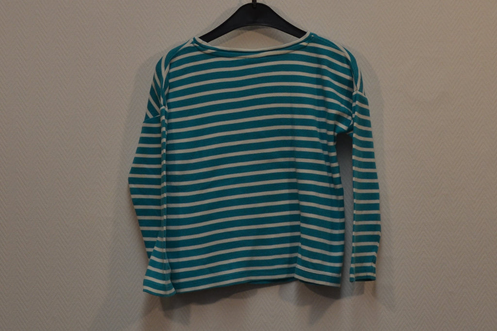 Frugi Bio-Baumwolle Langarmshirt mit CamperBus – Türkis – Gr. 110/116