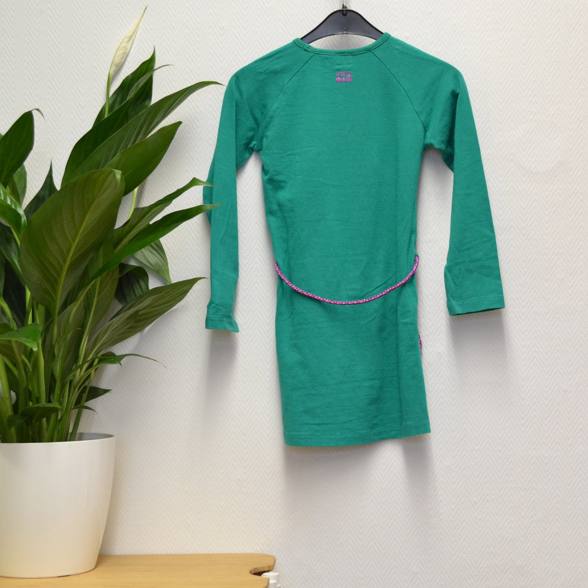 Kidz-Art Mädchen Langarmkleid mit Herz – Grün – Gr. 104