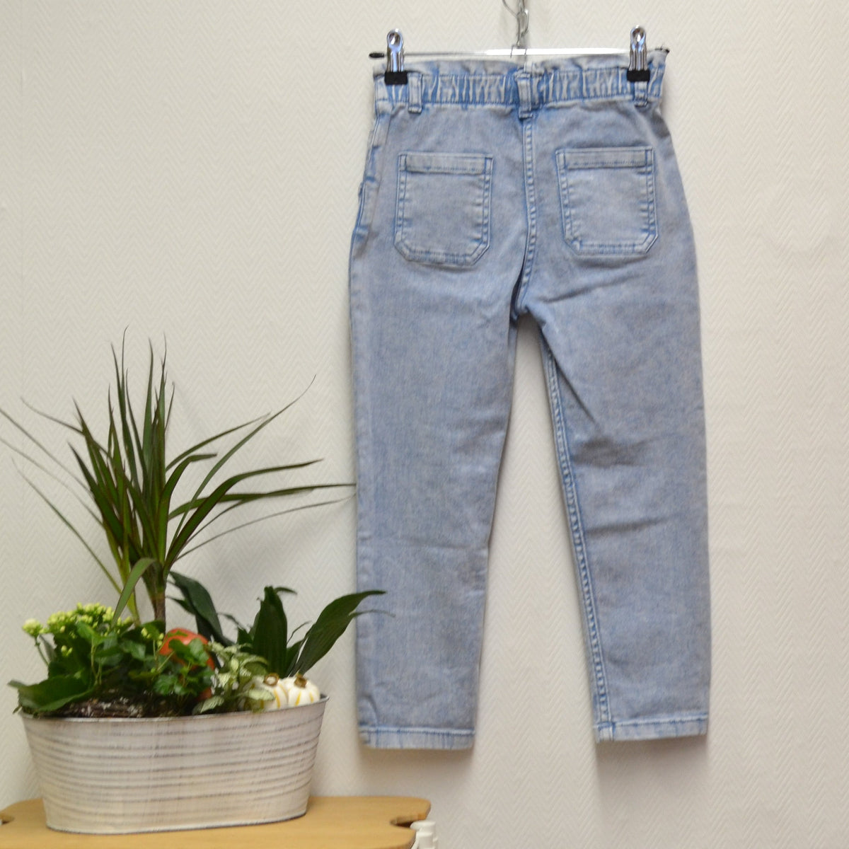 Topolino Jeans Gr. 116 – Hellblau mit buntem Herz | Secondhand