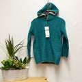 Waschbär Wollfleece-Kapuzenpullover – Petrol | Gr. 110/116